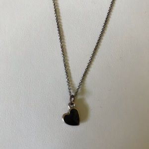 Delicate black heart necklace